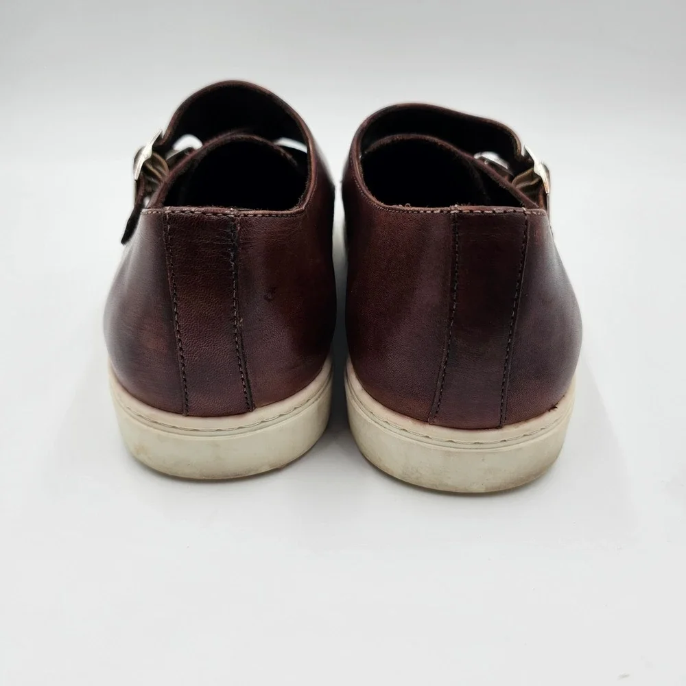 G.‎ Brown Mens Double Monk Strap Leather Sneakers Brown Burnished 2586 Size 11